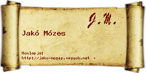 Jakó Mózes névjegykártya